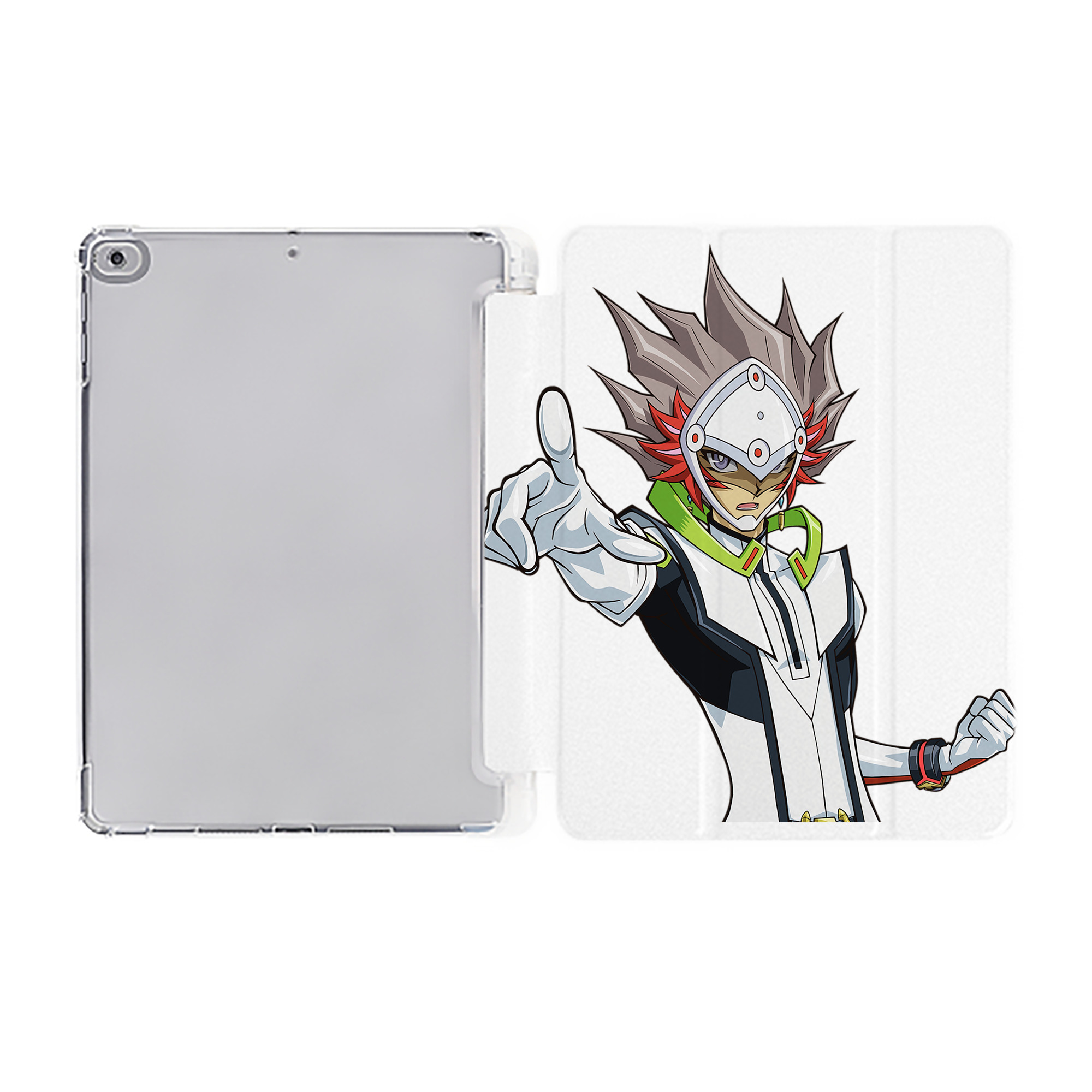 （画像用） 遊☆戯☆王 Yu-Gi-Oh! IPad ケース ペン収納付き 三つ折りスタンド PUレザー×シリコン 対応機種9.5/10.5/10.9インチ